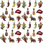 Sailanzi 20pcs Alloy enamel Mexican style chili cactus Jewelry Making DIY Keychain Earrings Pendant Various Design Charms for Jewelry Making Bracelets Necklace(SN1097) - color: SN1097
