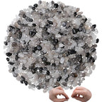 XIANNVXI Black Rutilated Quartz Beads, Natural Chip Stone Beads 400Pcs Crystal Bead 5-8mm Irregular Healing Crystal Loose Rocks for DIY Jewelry Making - color: Black
