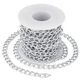 Pandahall 16.4 Feet Aluminium Curb Chains Twisted Links Silver Plated with Spool for Bracelet Necklace Jewelry Making