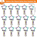 30pcs Star Shaped Spring Snap Keychain Clip,Metal Swivel Clasp Snap Hook Key Ring with Chain Hanging Buckle with Open Jump Ring Connector for DIY Crafts Key Ring Making,Bag Accessories(Rainbow) - color: Rainbow