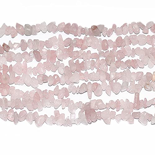 7-8mm Natural Rose Quartz Gemstone Chips Loose Beads Semi Precious for Jewelry Making DIY Handmade Craft Supplies 1 Strand per Bag Approxi 34" - color: Rose Quartz Chips