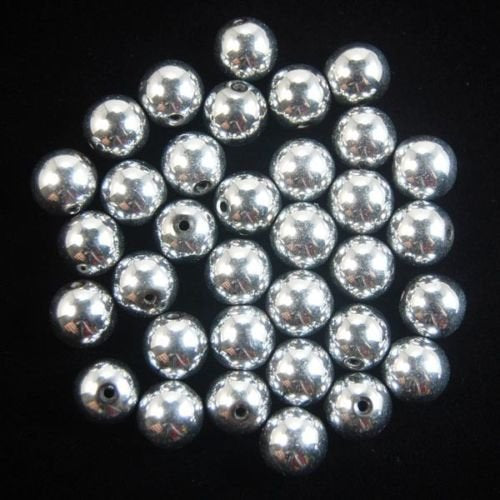 AD Beads Natural Gemstone Round Spacer Loose Beads (6mm 100pcs, Hematite Silver) - color: Hematite Silver, size: 6mm 100pcs