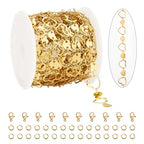 KYUNHOO 4 Meters Heart Chains for Jewelry Making Gold Plated Stainless Steel Chain Bulk on Spool for Women Make Crafts with Lobster Clasps Jump Rings - color: Heart Gold