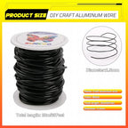 Aluminum Craft Wire,10 Gauge (2.5mm) Black Bendable Wire,65 Feet Continuous Roll for Jewelry Making,Sculpting,Floral & Armature Projects - size: 10 Gauge 65FT, style: Black