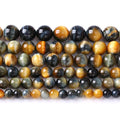 4mm 90pcs AAA Dream Blue Tiger Eye Beads Semi Precious Round Smooth Gemstones Energy Healing Loose Beads for Jewelry Making - color: Dream Blue Tiger Eye Stone, size: 4mm
