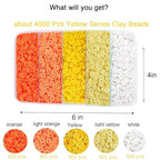 4000pcs Yellow Clay Beads Bracelet Making Kit, 6mm Flat Round Polymer Spacer Heishi Beads for Jewelry Making 4000 (Yellow) - color: Yellow