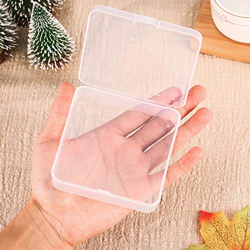 SATINIOR 12 Pack Beads Organizer Box Clear Plastic Beads Storage Containers Box with Hinged Lid for Bracelet Making DIY Jewelry Craft Nail (3.70 x 3.70 x 1.18 Inch) - size: 3.70 x 3.70 x 1.18 Inch