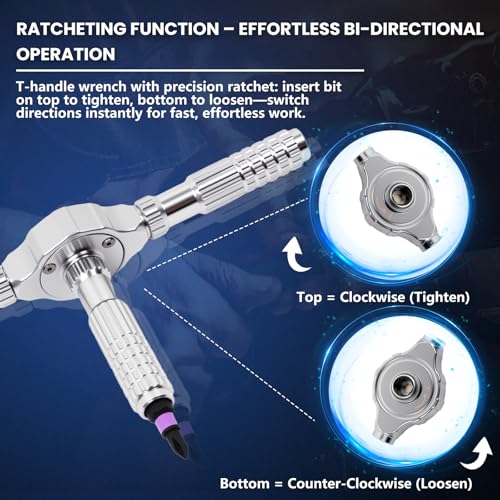 Ratcheting Screwdriver Set, 40-in-1 Magnetic Multi-Bit Driver with Dual-Direction Ratchet, Detachable T-Handle, Magnetic Booster, Extended Grip & Storage Box for Home Repair, Appliances & DIY - size: 40 PCS