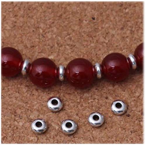 Wixine 200Pcs Round Silver Stainless Steel Spacer Beads DIY Jewelry Findings