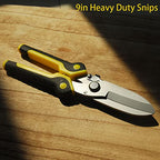 TOOLMAK Aviation Tin Snips Heavy Duty Metal Cutter, Straight Shears with Stainless Steel Blade & Comfort Grips, Multifunction Cutting of Branches, Cable Wires, Thin Iron, 9 Inch - size: 9 Inch Straight Snips