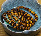 Angelstones Handmade Natural Healing Gemstone 8mm Round Beads Stretch Crystal Bracelet 7 Inch Unisex - color: Golden Tiger Eye
