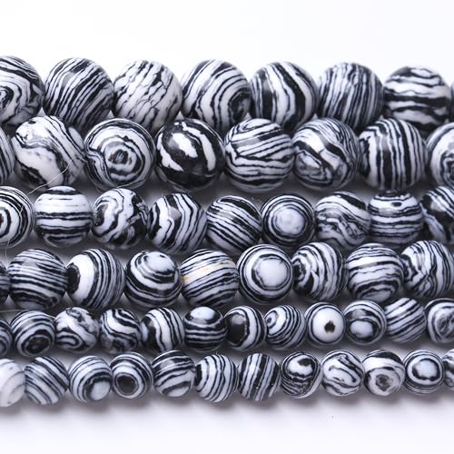 Black Peacock Turquoise Stone Beads for Jewelry Making DIY Bracelet Necklace Gemstone Round Crystal 1 Strand e 1 Strand 15.5inch 45PCS 8MM - color: Black Peacock Turquoise, size: 8MM