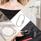2 Pcs Locking Carabiner Small, Oval Jewelry Carabiner, Silver Carabiner Clasp, Metal Carabiner Necklace for DIY Necklace Bracelets Jewelry Making Hook (Silver) - color: 2 Pcs-Silver, Style1