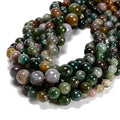 65Pcs India Agate Green 6mm Beads Natural Stone Round Gemstone Genuine Real Stone for DIY Bracelet Jewelry String Making - color: Green India Agate, size: 6mm