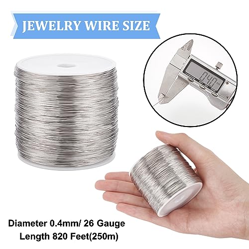 BENECREAT 820 Feet 26 Gauge Single Strand Tiger Tail Beading Wire, Stainless Steel Craft Jewelry Beading Wire for Crafts, Jewelry Making, Sculpture Frame - color: Single Strand, size: 26 Gauge