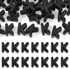FASHEWELRY 30Pcs Acrylic Letter K Beads with Large Hole Big Plastic Letter Blocks European Beads 3D Letters Chunky Vowel Initial Alphabet Bead for Key Chains Necklace DIY Arts Craft Projects - color: Black, size: K