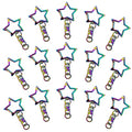 30pcs Star Shaped Spring Snap Keychain Clip,Metal Swivel Clasp Snap Hook Key Ring with Chain Hanging Buckle with Open Jump Ring Connector for DIY Crafts Key Ring Making,Bag Accessories(Rainbow) - color: Rainbow