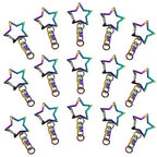 30pcs Star Shaped Spring Snap Keychain Clip,Metal Swivel Clasp Snap Hook Key Ring with Chain Hanging Buckle with Open Jump Ring Connector for DIY Crafts Key Ring Making,Bag Accessories(Rainbow) - color: Rainbow