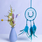 DIY Dream Catcher Beginner Kit, Making Dream Catcher Supplies Include Metal Hoop, Feathers, Faux Suede Cord, Thread, Wood Beads (Indigo) - color: Indigo