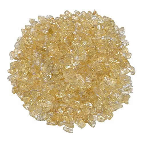 Citrine Pre Drilled Crystal Crushed Chips Beads for Bracelets Making, DIY Handmade Natural Healing Crystals (25 Inch Strand) - color: Citrine