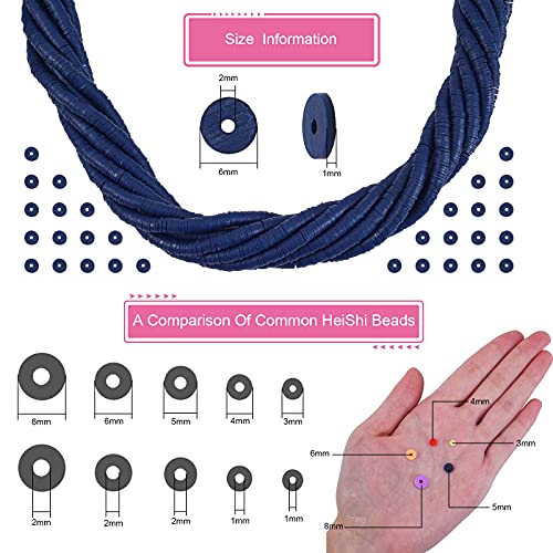 KitBeads 3800 pcs Handmade Polymer Clay Round Craft Beads, 6mm Midnight Blue