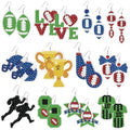 BEUNITONE 12 Pairs Rugby Diamond Art Earring Making Kits for Adults, DIY Diamond Painting Kits with Earring Making Supplies kit, Fun Rugby Painting Earrings Ornament for Women and Holiday Gift - style: Rugby