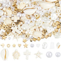 SUNNYCLUE 1 Box 1000Pcs Ocean Beads Kit Shell Beads Seashell Charms Summer Hawaii Sea Turtle Starfish Plastic Imitation Pearl Loose Spacers for Jewelry Making Kits Bracelets Necklace Earrings - style: Style 2