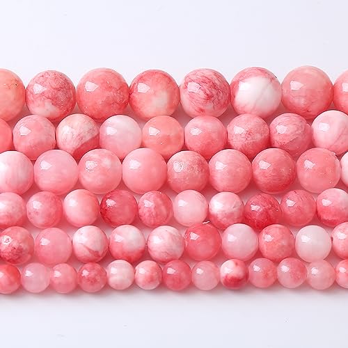 12MM 32PCS Pink Persian Jade Spacer Loose Beads for Jewelry Making DIY Bracelet Necklace - color: Pink Persian Jade, size: 12mm