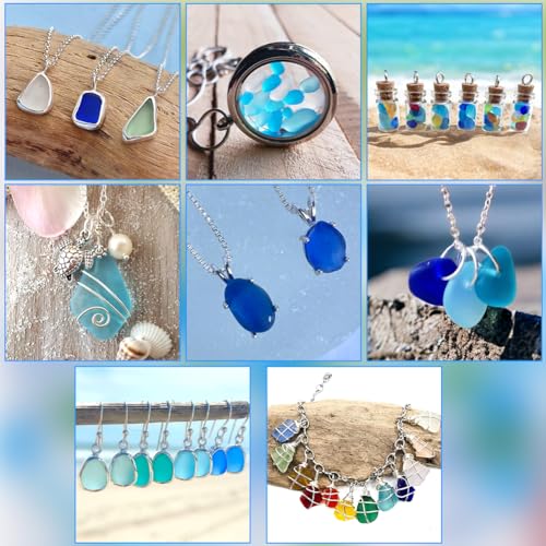 1 Box 80pcs Summer Frosted Glass Beads Blue Green Opaque Nuggets Ocean Theme Sea Matte Irregular Mango Loose Spacer Bead Charm Bulk for Jewelry Making Necklaces Decoration DIY Craft Supply