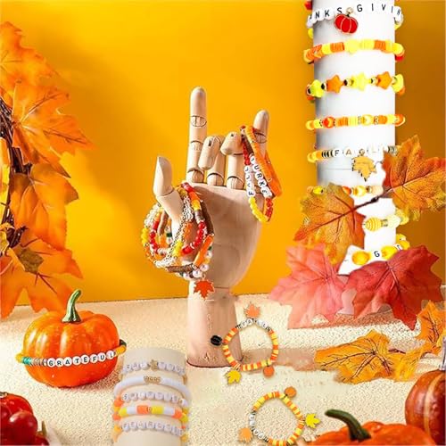 2220Pcs Fall Bracelets Beads Kit, Thanksgiving Fall Beads for Jewelry Making Autumn Yellow Orange Clay Beads Pearl Beads Round Loose Spacer Beads Heishi Beads Bulk for Necklace Earrings DIY Craft - color: Yellow