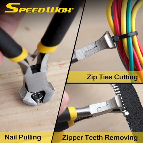 SPEEDWOX End Cutting Pliers Mini End Nippers 4 Inches Mini End Cutters Micro End Cutting Nippers Small Wire Cutter with Spring Fine Precision Professional Beading Tools for Pulling Nails Brads - size: End Nippers
