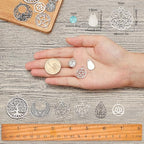 SUNNYCLUE 1 Box DIY 10 Pairs Tibetan Style Earring Making Kits Flower Star Filigree Alloy Pendants Charms with Natural Gemstone Beads for Jewelry Making Supplies - color: Celtic Knot Earring 3