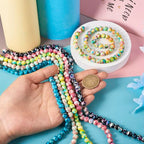 8mm Turquoise Beads Strands Dyed Gemstone Round Loose Spacer Beads 6 Colors for DIY Bracelet Earring Necklace Jewelry Making (6 Strands) - color: Mixed Color-Round