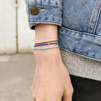 KELITCH Adjustable turquoise bead bracelet single color knitting friendship bracelet fashion jewelry daily wear gift (28 color selection) - color: Blue 04T