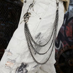 Layered Punk Pants Chain for Men Women, Gothic Hip Hop Jean Chain Wallet Chain Biker Trouser Chain, Goth Emo Fashion Keychain Accessories - color: 3L-Skull