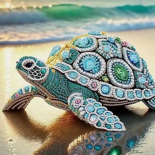 Sea Turtle Special Shape Diamond Painting Kits For Beginner,Crystal Rhinestones Diamond Dots Diamond Art Accessories DIY Diamond Art Kits For Adults For Beginner For Home Wall Decor 11.8 X 11.8inch - color: Sea Turtle-2