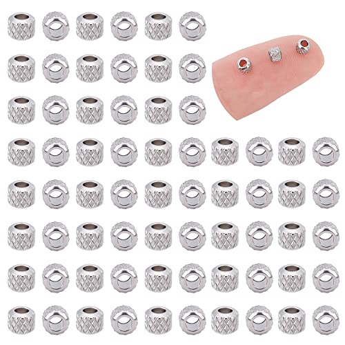 UNICRAFTALE 200pcs 3mm Stainless Steel Rondelle Spacer Beads for DIY Earring Jewelry Making - color: Stainless Steel Color