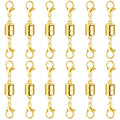 Magnetic Necklace Jewelry Clasps and Closures with Double Lobster Clasp, 14K Gold Magnetic Jewelry Clasps for Necklaces, Bracelet Necklace Extenders for Women (12PCS) - color: 12Pcs Gold