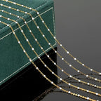 UMAOKANG 33 Feet Chains Bulk on Spool Gold Plated Stainless Steel White Bead Chain for Jewelry Making - color: Gold-White Enamel