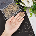 Beebeecraft 1 Box 100Pcs 25mm Wine Glass Charm Rings 18K Gold Plated 316 Stainless Steel Open Round Beading Earring Hoops Findings Supplies for Jewelry Making DIY Craft Kit - color: Gold, size: 25mm
