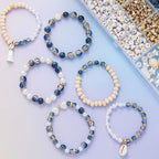 Xylise 6mm/8mm Crackle Glass Beads Bracelet Making Kit Crystal Glass Beads Jewelry Making Kit, Friendship Bracelet kit for DIY Crafts Gifts - color: Two-tone blue