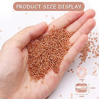 2100 Pcs Size 6/0 Glass Seed Beads, 4 mm Rose Gold Small Mini Spacer Loose Pony Beads for Jewelry Making and DIY Crafts - color: Rose Gold, size: Large