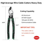 Wire Cutter Heavy Duty 8 Inch High Leverage Wire Cable Cutter Pliers Tool for Aluminum, Copper, Wire, Communications Cable