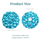 100Pcs 10mm Aquamarine Rhinestone Beads for Jewelry Making, Shiny Round Disco Ball Sparkly Beads Bulk with 10-Grid Storage Box for DIY Baseball Necklaces Shamballa Bracelets - color: Lake Blue