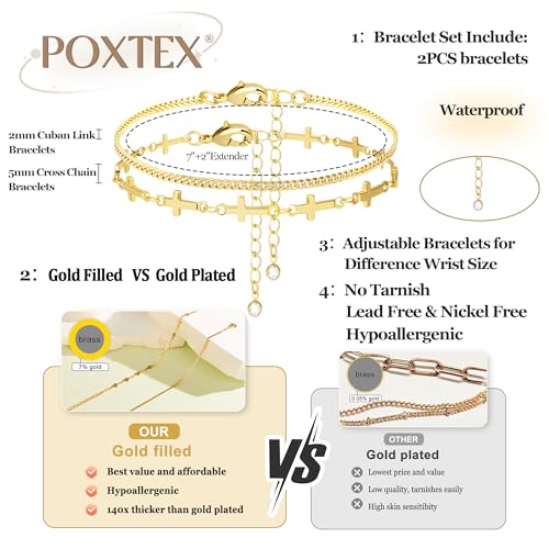 Gold Bracelets Set for Women Stack, Chunky Thick Bracelets Stack for Women Trendy, Simple Dainty Thin Gold Plated Cuff Stackable Bracelets With Beaded Cuban Paperclip Snake Rope Bangle Hand Chain Jewelry - style: Style 04-gold