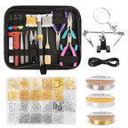Giwaelro Jewelry Repair Kit for Adults, Jewelry Making Supplies with Pliers, Wires, Findings, Necklace Chains, Magnifier and Storage Bag