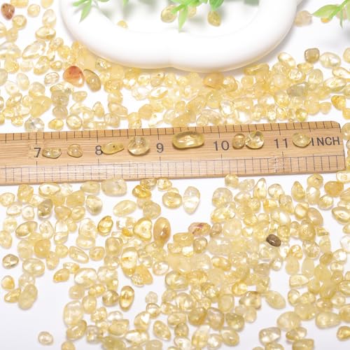 400pcs Natural Chip Stone Beads for Jewelry Making Citrine 5-8mm Irregular Gemstones Healing Crystal Loose Rocks Bead Hole Drilled for Ring Earrings Necklace Bracelet Making DIY Art Crafts - color: Citrine(2 Strands-62")