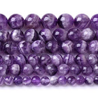 4MM 86PCS Purple Amethyst Dream Lace Beads Natural Quartz Crystal Stone Loose Beads for Jewelry Making DIY Bracelet Grade A+ 15 inches Strand - color: Purple Dream Lace Amethysts, size: 4mm