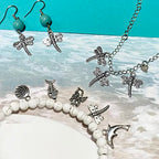 Heather's cf Silver Sea Charms – Antique Pendants, Non-Tarnish, Lead-Free & Nickel-Free, Bulk Ocean Animal Charms for DIY Jewelry, Bracelets, Necklaces, Earrings, Beach Craft Supplies (Sea Animals) - color: Dragonfly charms-96pcs