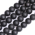 GEM-Inside Black Frost Spacer Agate Gemstone Loose Beads Natural Energy Power Beads for Jewelry Making 10mm Round 15 Inches - color: Black Agate, size: 10mm